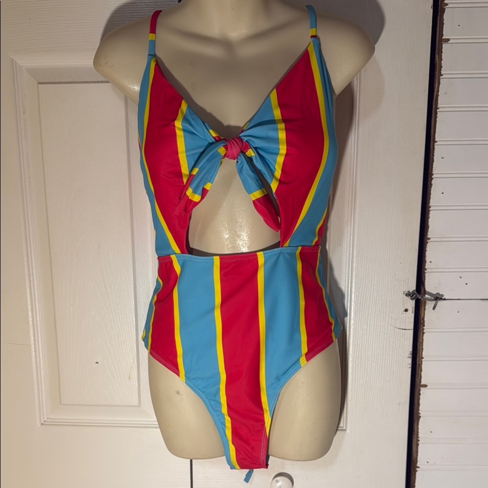 Colorful Striped One-Piece Swimsuit